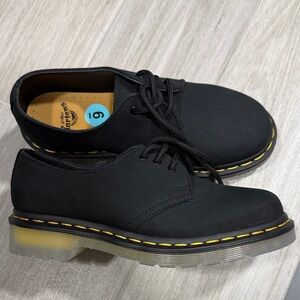 Dr. Martens Black Shoes with Yellow Stitching
